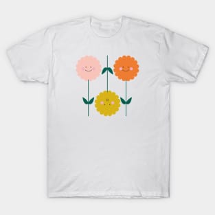 happy flowers enjoy life positive smile smiley faces humor funny cute nature T-Shirt